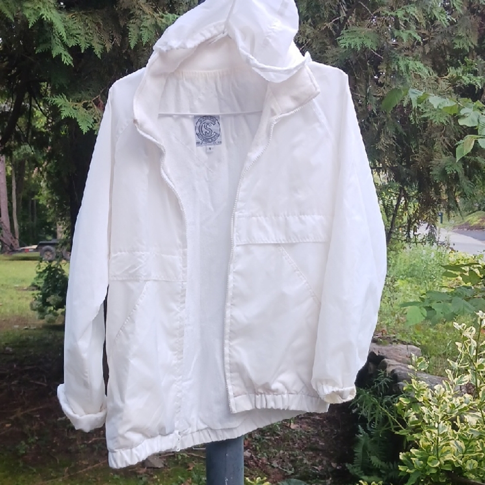 Women's White Hooded Utility Jacket
